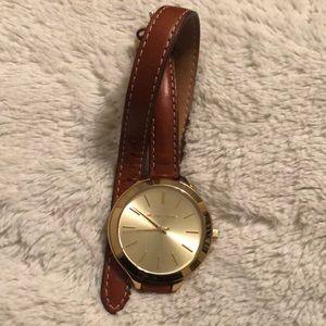 Michael Kors leather wrap women’s watch